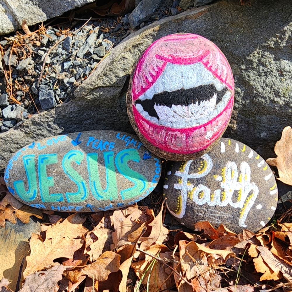 Colorful Painted Rocks with Inspirational Words